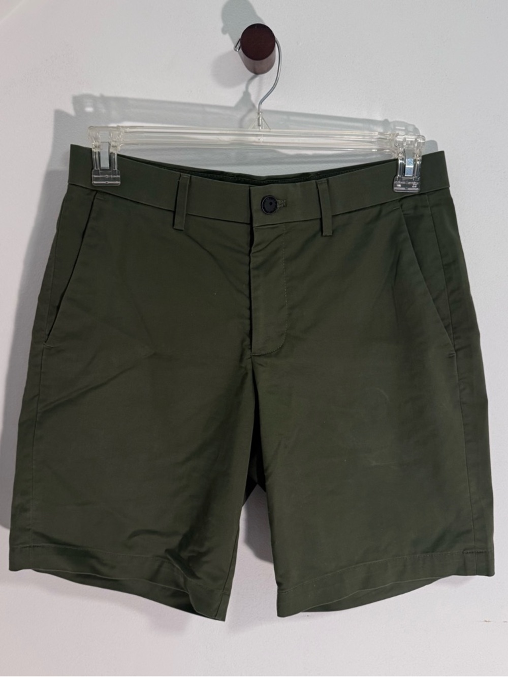 Banana Republic Dark Olive Flat-Front Men's Shorts